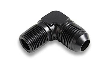 Earl's Performance Plumbing - Earl's Performance Products Adapter Fitting 90 Degree 3 AN Male to 1/8" NPT Male Aluminum - Black Anodize