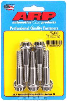 ARP - ARP 10 mm x 1.50 Thread Bolt 50 mm Long 12 mm 12 Point Head Stainless - Natural