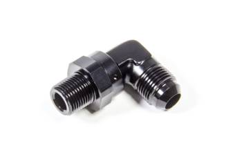 Triple X Race Components - Triple X Adapter Fitting 90 Degree 8 AN Male to 3/8" NPT Male Swivel Aluminum - Black Anodize