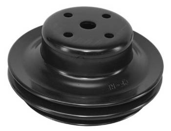Alan Grove Components - Alan Grove V-Belt Water Pump Pulley Stepped 2 Groove 6-1/4 and 5-3/8" Diameter Steel - Black Paint