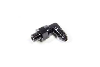 Triple X Race Components - Triple X Adapter Fitting 90 Degree 4 AN Male to 1/8" NPT Male Swivel Aluminum - Black Anodize