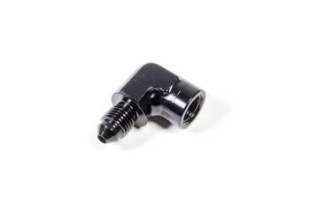 Triple X Race Components - Triple X Gauge Adapter Fitting 90 Degree 3 AN Male to 1/8" NPT Female Aluminum - Black Anodize