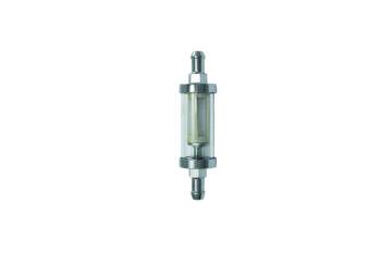 Specialty Products - Specialty Products Inline Fuel Filter Stainless Mesh 5/16" Hose Barb Inlet/Outlet Glass/Steel - Chrome