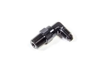 Triple X Race Components - Triple X Adapter Fitting 90 Degree 4 AN Male to 1/4" NPT Male Swivel Aluminum - Black Anodize