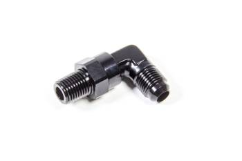 Triple X Race Components - Triple X Adapter Fitting 90 Degree 6 AN Male to 1/4" NPT Male Swivel Aluminum - Black Anodize