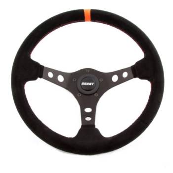 Grant Products - Grant Steering Wheels Suede Series Steering Wheel 13-3/4" Diameter 3-Spoke 3-1/2" Dish - Black Suede Grip