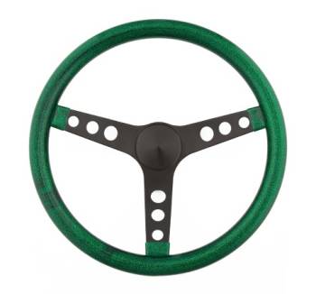 Grant Products - Grant Steering Wheels Metal Flake Steering Wheel 13-1/2" Diameter 3-Spoke - Green Metal Flake Grip
