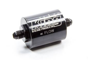 King Racing Products - King Racing Products Inline Fuel Filter 70 Micron Stainless Element 6 AN Male Inlet/Outlet - Aluminum