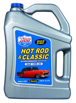 Lucas Oil Products - Lucas Oil Products Hot Rod and Classic Car Motor Oil ZDDP 10W30 Conventional - 5 qt