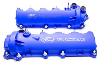 Ford Racing - Ford Racing Short Valve Covers Gaskets/Fasteners Ford Racing Logo Aluminum - Blue Powder Coat