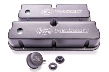 Ford Racing - Ford Racing Tall Valve Covers Baffled Breather Hole Oil Fill Cap - Ford Racing Logo - Black Powder Coat