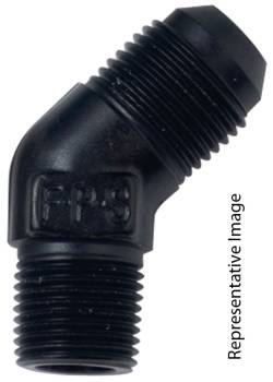 Fragola Performance Systems - Fragola Aluminum AN to NPT 45 Adapter - Black -08 AN to 3/8" NPT