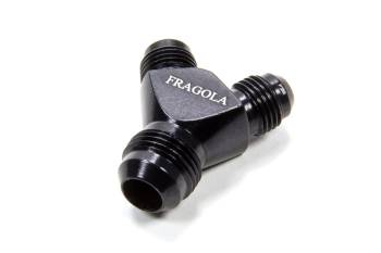 Fragola Performance Systems - Fragola Performance Systems Y Block Fitting 8 AN Male Inlet Dual 6 AN Male Outlets Aluminum - Black Anodize