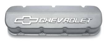 Chevrolet Performance - GM Performance Parts Stock Height Valve Covers Chevrolet Logo Aluminum Natural - Big Block Chevy