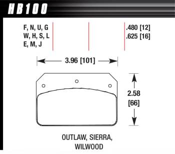 Hawk Performance - Hawk Performance Black Brake Pads - Fits Wilwood Dynalite, Outlaw 2000, Sierra Mini GN