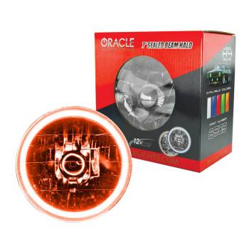 Oracle Lighting Technologies - Oracle Lighting Technologies Sealed Beam Headlight 7" OD Halo LED Ring Requires H4 Bulb - Glass/Plastic - Amber