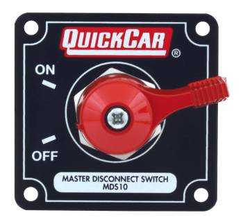 QuickCar Racing Products - QuickCar Master Disconnect Switch - Solid Black Plate w/ Alternator Posts