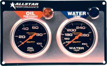 Allstar Performance - Allstar Performance Auto Meter Pro-Comp Liquid-Filled 2 Gauge Panel - WT/OP