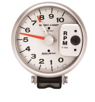 Auto Meter - Auto Meter 10,000 RPM Silver 5" Monster Tachometer w/ Red Line Pointer