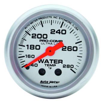 Auto Meter - Auto Meter Mini Ultra-Lite Water Temperature Gauge - 2-1/16" - 140-280