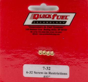 Quick Fuel Technology - Quick Fuel Technology 6-32 Thread Carburetor Emulsion Jet Blank