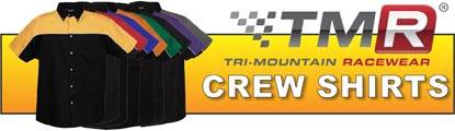 TMR pit crew shirts give your team that professional appearance at a great price!