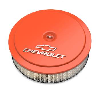 Holley - Holley 14" x 3" Air Cleaner Kit GM Muscle Series Factory Orange Finish w/paper filter
