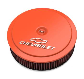 Holley - Holley 14" x 3" Air Cleaner Kit GM Muscle Series Factory Orange Finish w/Premium Filter