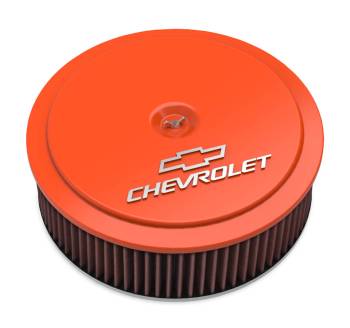 Holley - Holley 14" x 4" Air Cleaner Kit GM Muscle Series Factory Orange Finish w/Premium Filter