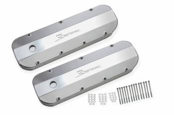 Holley Sniper - Sniper Fabricated Aluminum Valve Cover - Chevy Big Block - Silver Finish