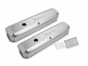 Holley Sniper - Sniper Fabricated Aluminum Valve Cover - Chrysler Small Block - Silver Finish