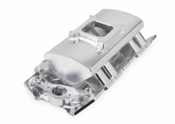 Holley Sniper - Sniper Fabricated Intake Manifold BBC Single Plane 1 x 4150 Silver with Sniper Logo