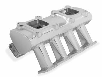 Holley Sniper - Holley Sniper Hi-Ram Fabricated Intake Manifold LS7 Single Plane Dual Quad Carbureted Silver with Sniper logo