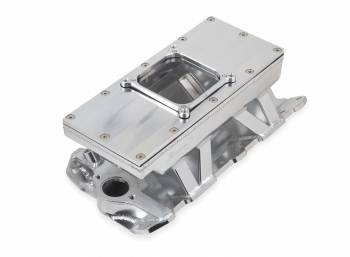 Holley Sniper - Holley Sniper Fabricated Intake Manifold SBC Single Plane Carbureted (4500 style flange changeable plate) Silver with Sniper logo
