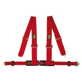 OMP Racing - OMP Racing 4M Offroad Harness - 4 Point - Push Button Release - Red