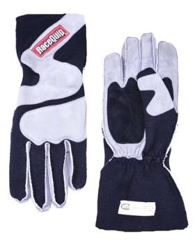 RaceQuip - RaceQuip 356 Series Outseam Gloves With Cuff - Black/ Gray  - Medium