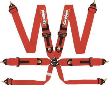 RaceQuip - RaceQuip Camlock 6-Point Harness - Pull Up Lap - Red - FIA 8853-2016