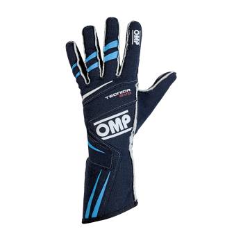 OMP Racing - OMP Tecnica EVO Gloves - Navy Blue/Cyan - Small