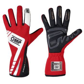 OMP Racing - OMP First Evo Gloves - Red/White  - Medium