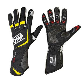 OMP Racing - OMP One EVO Gloves - Black/Fluo Yellow  - Small