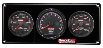 QuickCar Racing Products - QuickCar Redline 2-1 Gauge Panel - OP/WT w/ Multi-Recall Tach