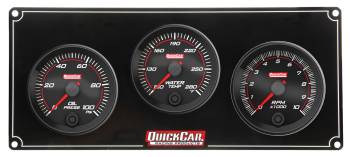 QuickCar Racing Products - QuickCar Redline 2-1 Gauge Panel - OP/WT - Single Recall Tach
