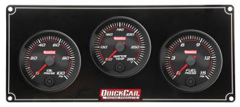 QuickCar Racing Products - QuickCar Redline 3 Gauge Panel - OP/WT/FP