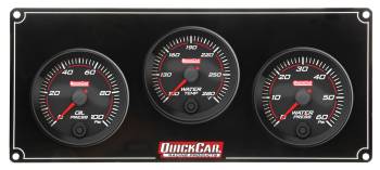 QuickCar Racing Products - QuickCar Redline 3 Gauge Panel - OP/WT/WP