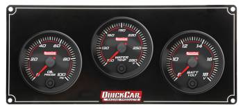 QuickCar Racing Products - QuickCar Redline 3 Gauge Panel - OP/WT/VOLT