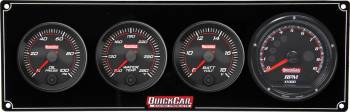 QuickCar Racing Products - QuickCar Redline 3-1 Gauge Panel - OP/WT/Volt - Multi-Recall Tach