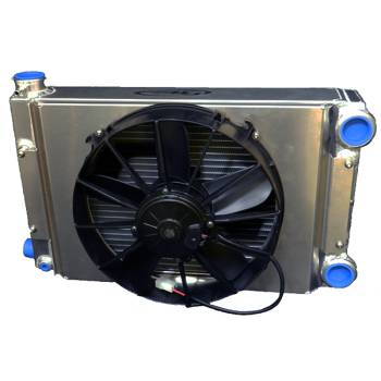 C&R Racing - C&R Racing Drag Radiator Module - Scirocco Style - Open - 22" x 13" - SPAL 12" Fan & Shroud -20AN Inlet/Outlet