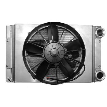 C&R Racing - C&R Racing Drag Radiator Module - Scirocco Style - Closed - 22" x 13" - SPAL 12" Fan & Shroud -20AN Inlet/Outlet
