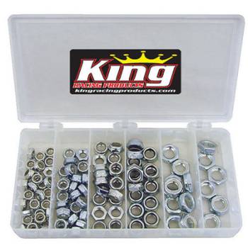 King Racing Products - King 105-Piece Steel Nyloc 1/2 Nut Kit