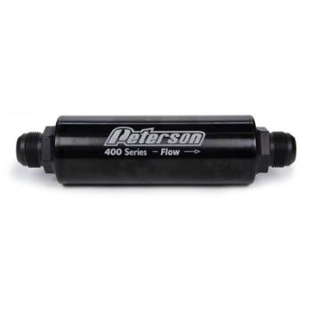 Peterson Fluid Systems - Peterson 400 Series Inline Oil Filter -16 AN Fittings - 75 Micron